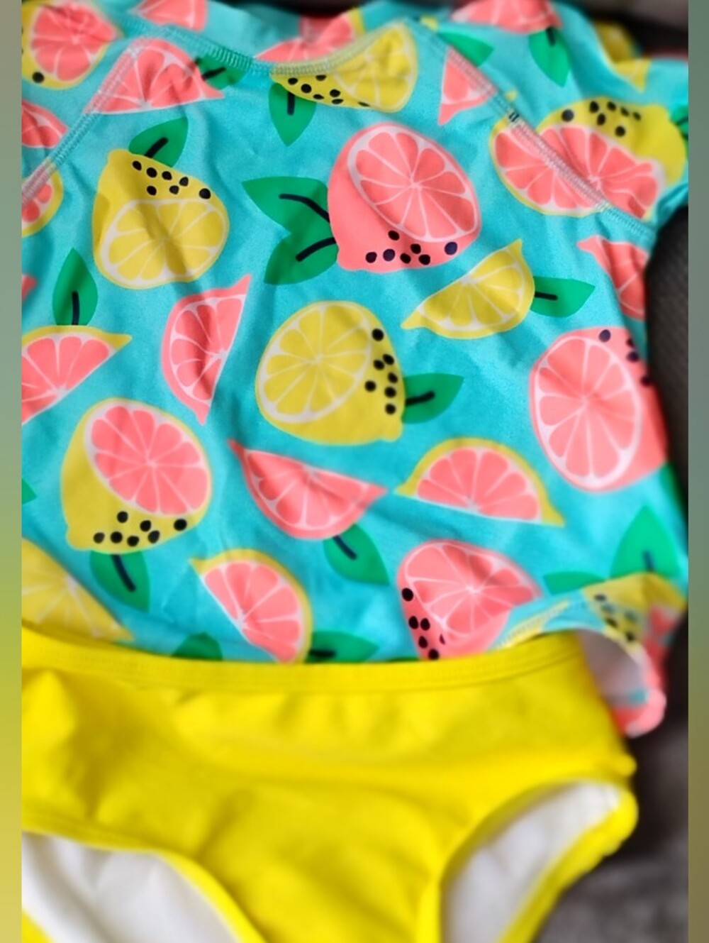 Joe Fresh Toddler Girls Citrus Print Two-Piece Swimsuit-Turquoise, Pink & Yellow
